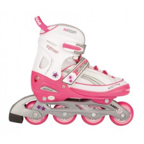 Nijdam Skates Semi-Soft fuchsia/wit/zilvergrijs 